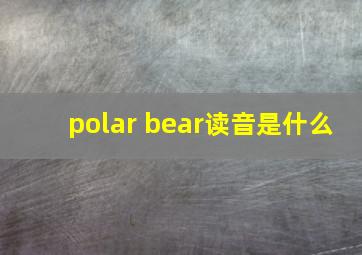 polar bear读音是什么